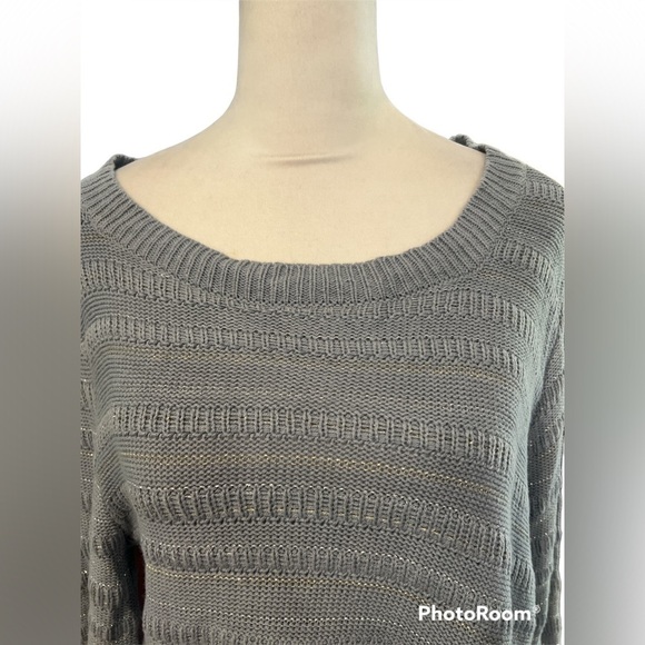 Wrangler Asymetrical Blue Gold shimmer Sweater Size M NWT - Picture 2 of 7